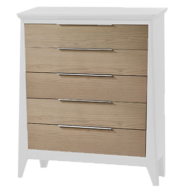 Natart Flexx 5 Drawer Dresser in White/ Natural- Bambi Baby