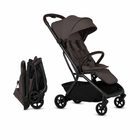 Chocolate Brown Silver Cross Nia Lightweight Travel Stroller - Front Three-Quarter View & Compact Fold | Bambi Baby