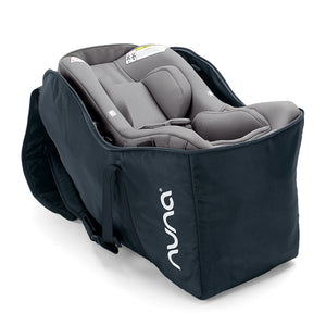 Indigo Nuna PIPA Series Travel Bag with Grey Car Seat Inside - Side View | Bambi Baby