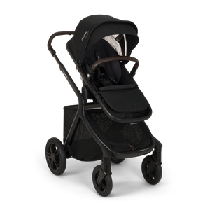 Caviar Black Nuna DEMI Icon Single Stroller - Side Angle View | Bambi Baby