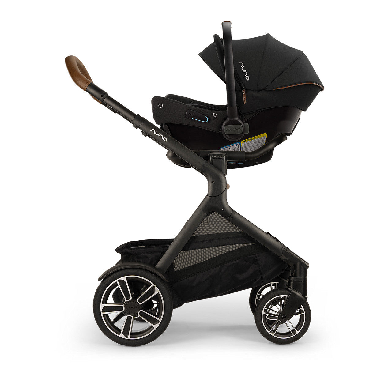 Nuna PIPA Urbn and DEMI Next with Rider Board Travel System in Caviar- Bambi Baby