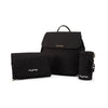 Black Nuna Diaper Bag Caviar - Three Piece Set Angle View | Bambi Baby