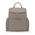 Taupe Leatherette Nuna Essential Diaper Bag Backpack - Front View | Bambi Baby