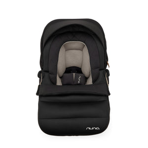 Caviar Black Nuna PIPA Series Winter Footmuff - Front View | Bambi Baby