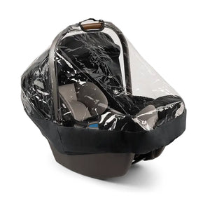 Clear Nuna PIPA Series Rain Cover on Caviar Car Seat - Angled View | Bambi Baby