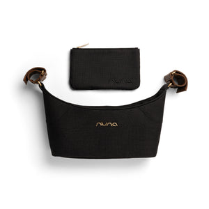 Caviar Black Nuna Stroller Organizer with Detachable Pouch - Top Down View | Bambi Baby