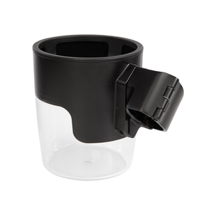 Black Nuna TRIV Cup Holder - Side View with Clamp Detail | Bambi Baby