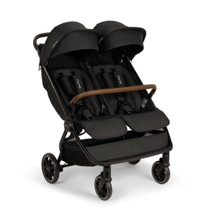 Caviar Nuna TRVL dubl Double Stroller - Three Quarter Angle View | Bambi Baby