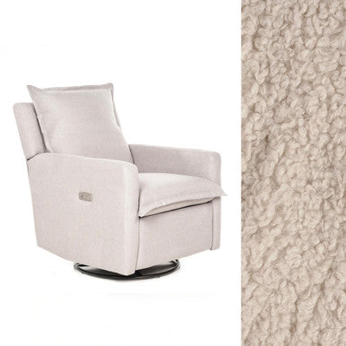 Oilo Flynn Glider w/ Power & USB in Sheepskin Linen- Bambi Baby