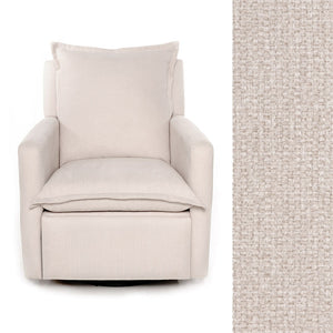 Linen Chenille Oilo Flynn Power Gliding Swivel Recliner - Front View | Bambi Baby