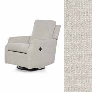 Linen Chenille Oilo Harlow Power Recliner with Fabric Swatch - Side View | Bambi Baby