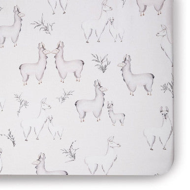 Oilo Llama Jersey Crib Sheet- Bambi Baby