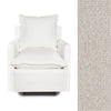 Cream Linen Oilo Nola Swivel Glider with Fabric Swatch - Front View | Bambi Baby