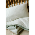 Oilo Fable Blanket- Quilt- Stripe Sea Moss & Sea Moss Organic Muslin 45 X 60" - Bambi Baby