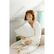 Oilo Fable Blanket- Quilt- Stripe Sea Moss & Sea Moss Organic Muslin 45 X 60" - Bambi Baby