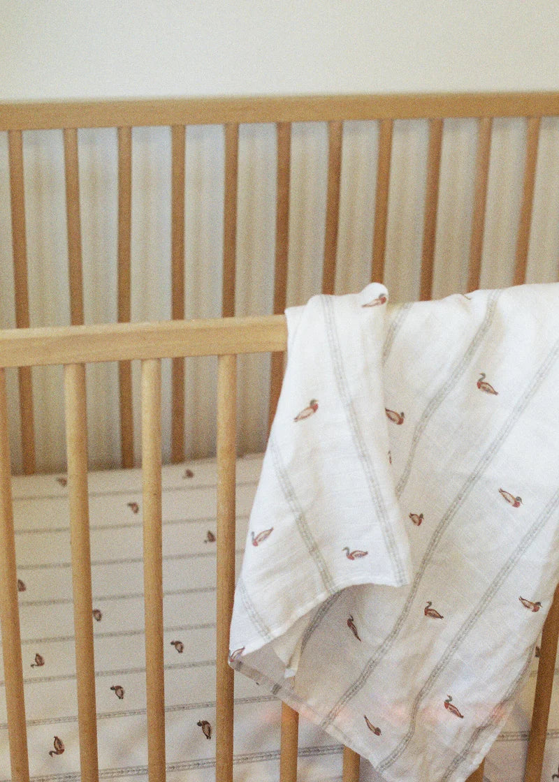 Oilo Organic Crib Sheet - Mallard- Bambi Baby