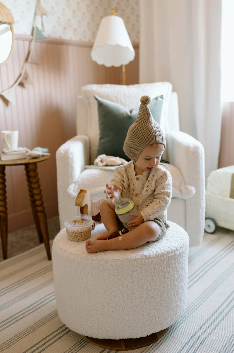 Oilo Ottoman Oval Wood Base- Bambi Baby