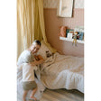 Oilo Fable Blanket- Quilt- Dainty Floral & Eggshell Organic Muslin 45 X 60" - Bambi Baby