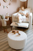 Oilo Ottoman Oval Wood Base - Bambi Baby