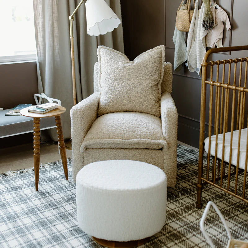 Oilo Ottoman Oval Wood Base- Bambi Baby