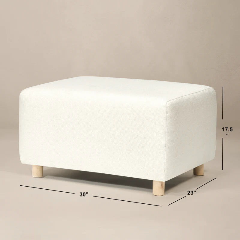 Otomana Oilo con base rectangular ancha de madera- Bambi Baby