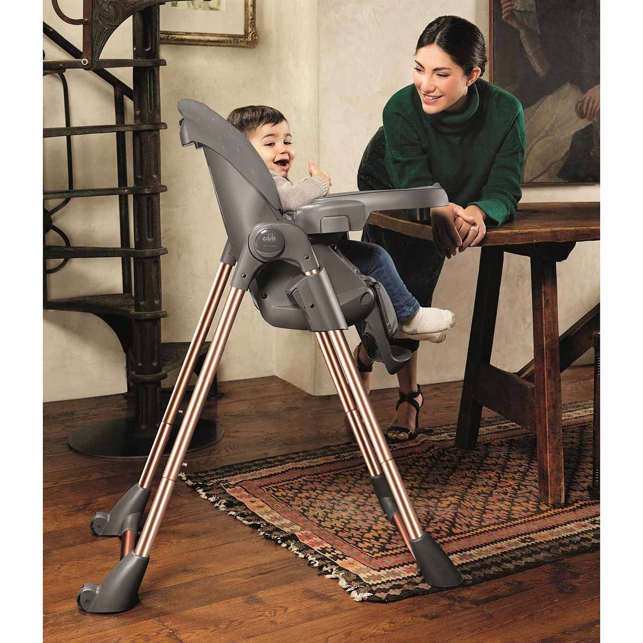 CAM Pappananna High Chair in Rose Gold- Bambi Baby