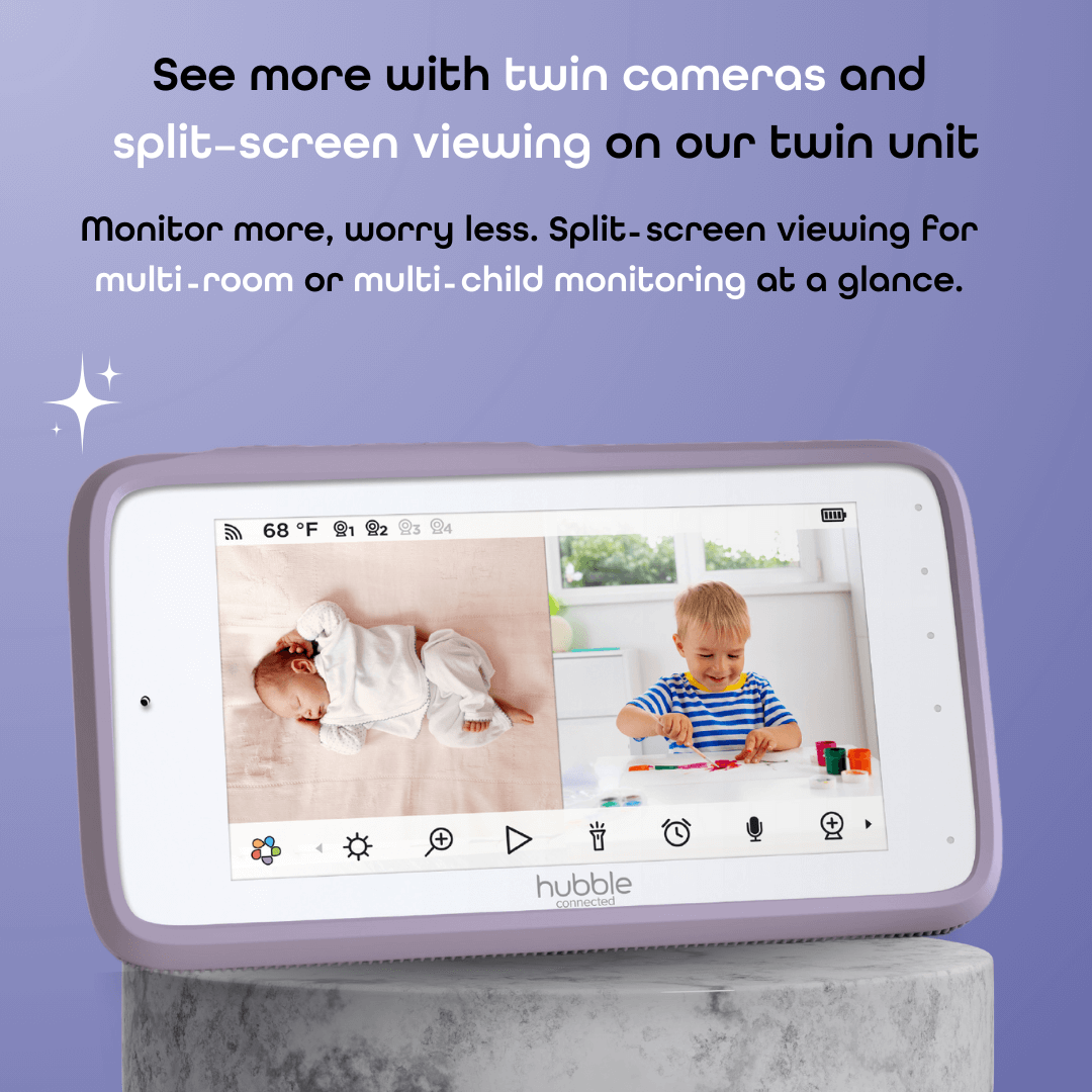 Hubble Connected SkyVision AI Pro Twin with Adjustable Crib Mount- Bambi Baby