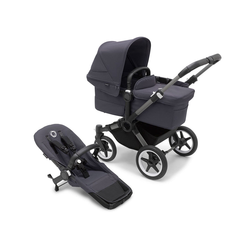 Bugaboo Donkey 5 Mono completo RW tecido US GRAFITE/AZUL TEMPESTADE-AZUL TEMPESTADE - Bambi Baby