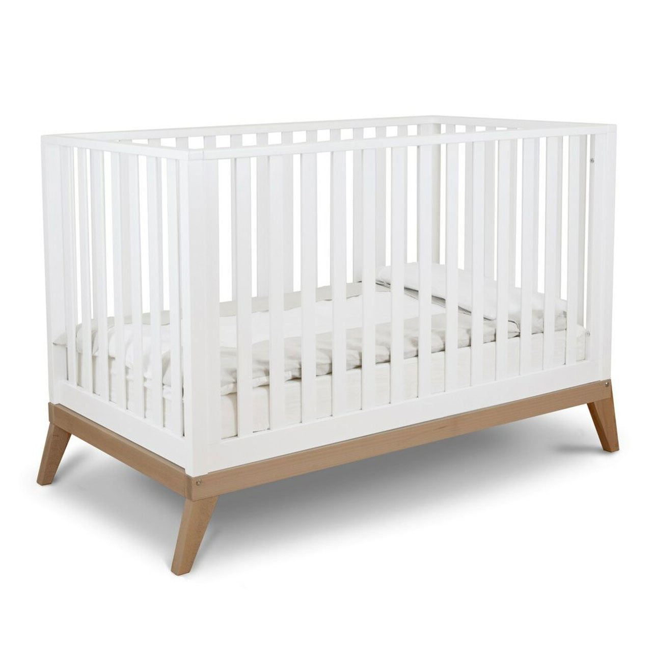 Pali Donatello Classico Crib in White/Walnut- Bambi Baby