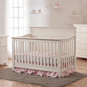 White Pali Napoli Forever Flat Top Convertible Crib - Nursery Room View | Bambi Baby
