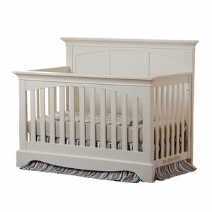 White Wood Pali Torino Panel Convertible Crib - Three Quarter Angle | Bambi Baby