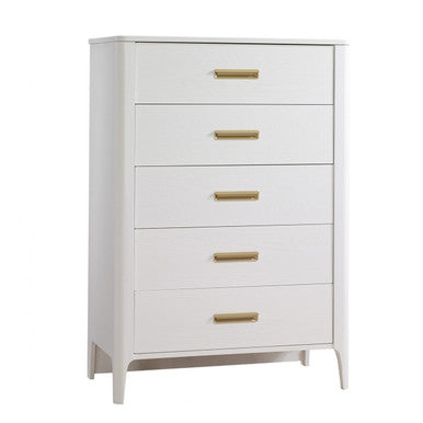 Natart Palo Tall Chest 5 Drawers in White- Bambi Baby