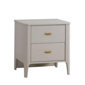 Dove Ash Wood Natart Palo Nursery Nightstand with Gold Handles - Front View | Bambi Baby