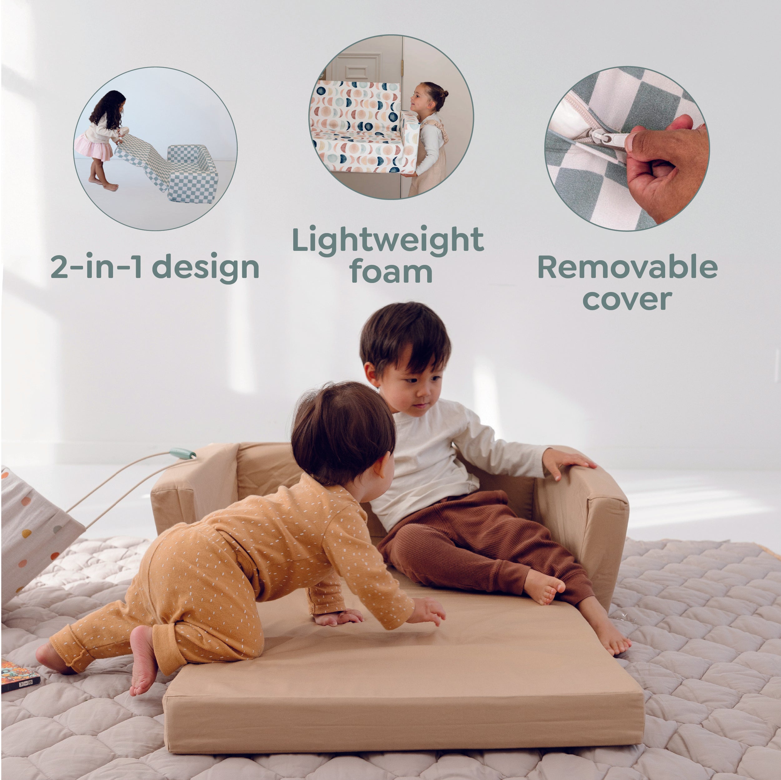 Toki Kids Terrazzo Slate Play Couch- Bambi Baby