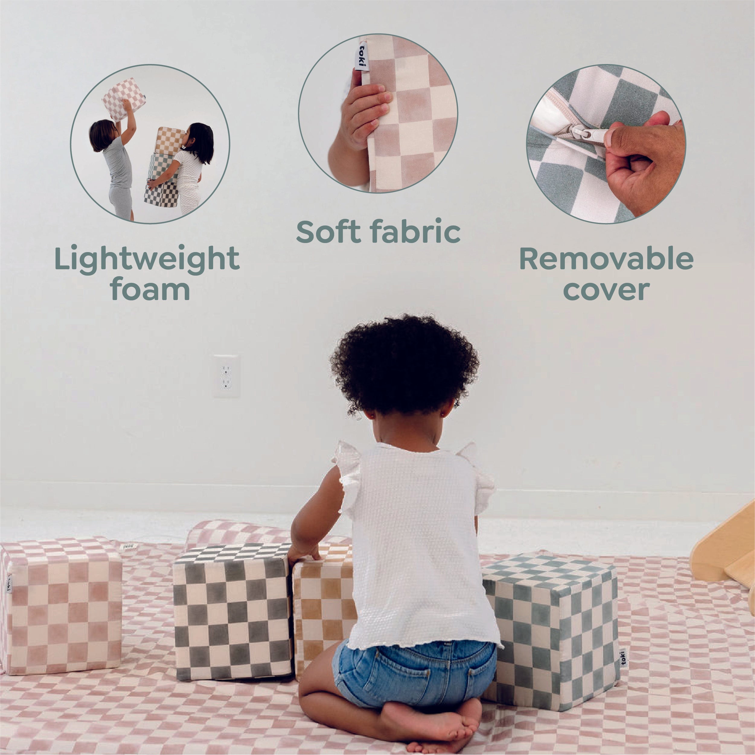 Toki Kids Checker Matcha Play Cube- Bambi Baby