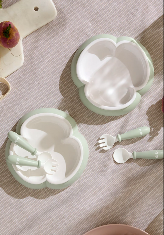 BabyBjorn Baby Plate, Spoon and Fork, 2 sets- Bambi Baby