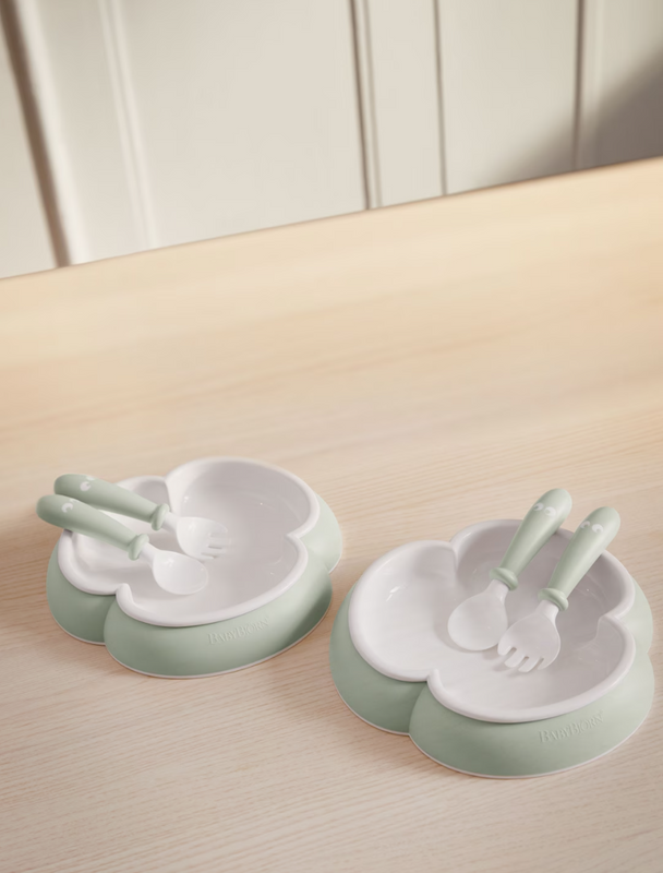 BabyBjorn Baby Plate, Spoon and Fork, 2 sets- Bambi Baby