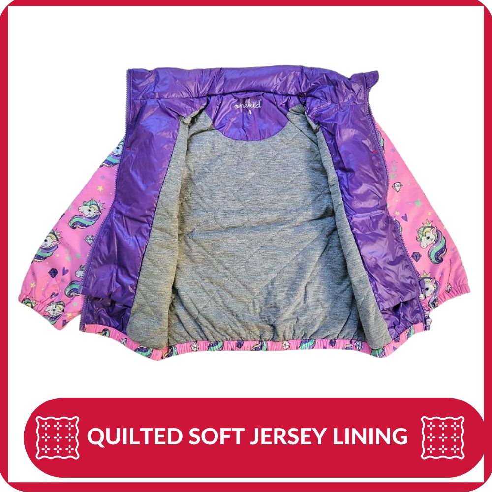 Onekid Car Seat Coat | The Road Coat Transition - Unicorn Print- Bambi Baby