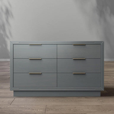 Romina Quadro Double Dresser in Washed Gray- Bambi Baby
