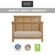 Soho Baby Mystic 4 in 1 Convertible Crib - Honey Wood - Bambi Baby