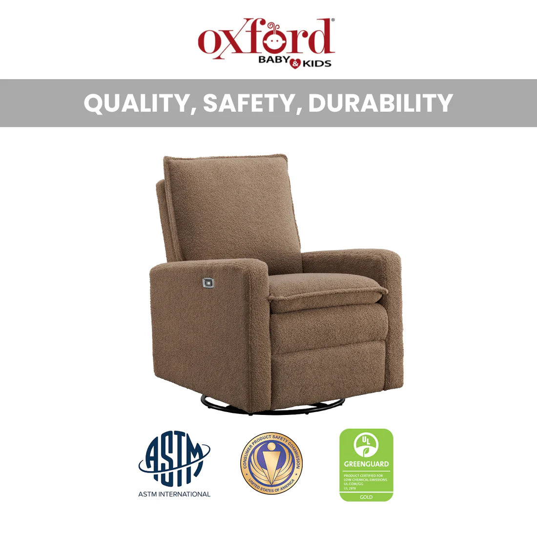 Oxford Baby Uptown Power Recliner- Bambi Baby