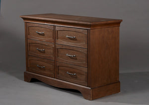 Toscano Walnut Wood Pali Ragusa 6-Drawer Double Dresser - 3/4 Angle | Bambi Baby