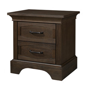 Toscano Brown Pali Ragusa Nightstand Two-Drawer - Angled Side View on White Background | Bambi Baby