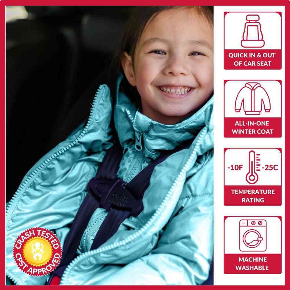Onekid Car Seat Coat | The Road Coat Vegan - Aqua- Bambi Baby