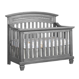 Brushed Gray Wood 4-in-1 Convertible Crib - Side Angle | Bambi Baby