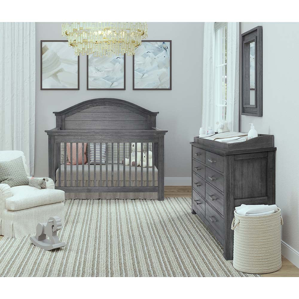 Bella Vita Lugo Curved Top Crib in Harbor Grey- Bambi Baby