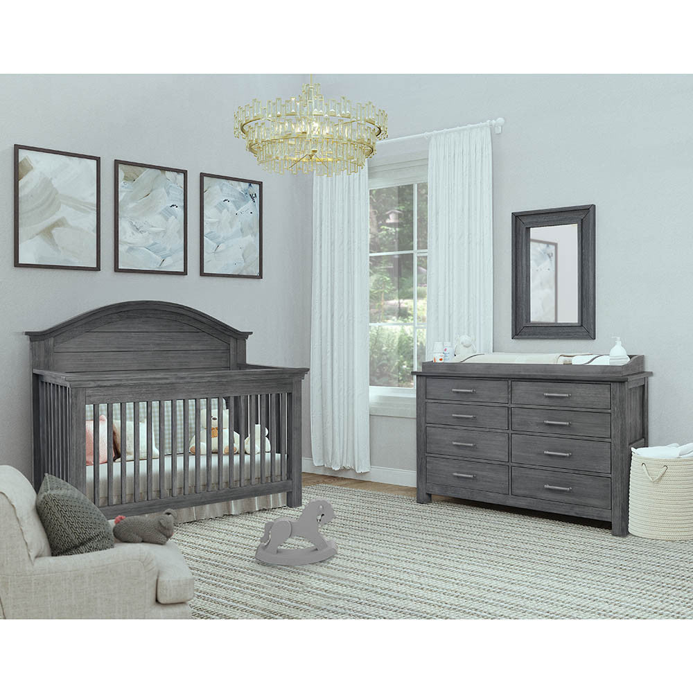 Bella Vita Lugo Curved Top Crib in Harbor Grey- Bambi Baby