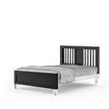 Solid Black Romina Millenario Full-Size Bed with Acrylic Legs - Angle View | Bambi Baby