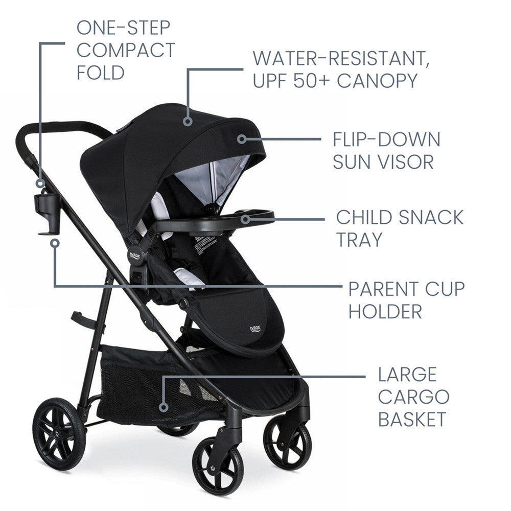 Britax Willow Brook Travel System Aspen Base in Onyx Glacier Bambi Baby
