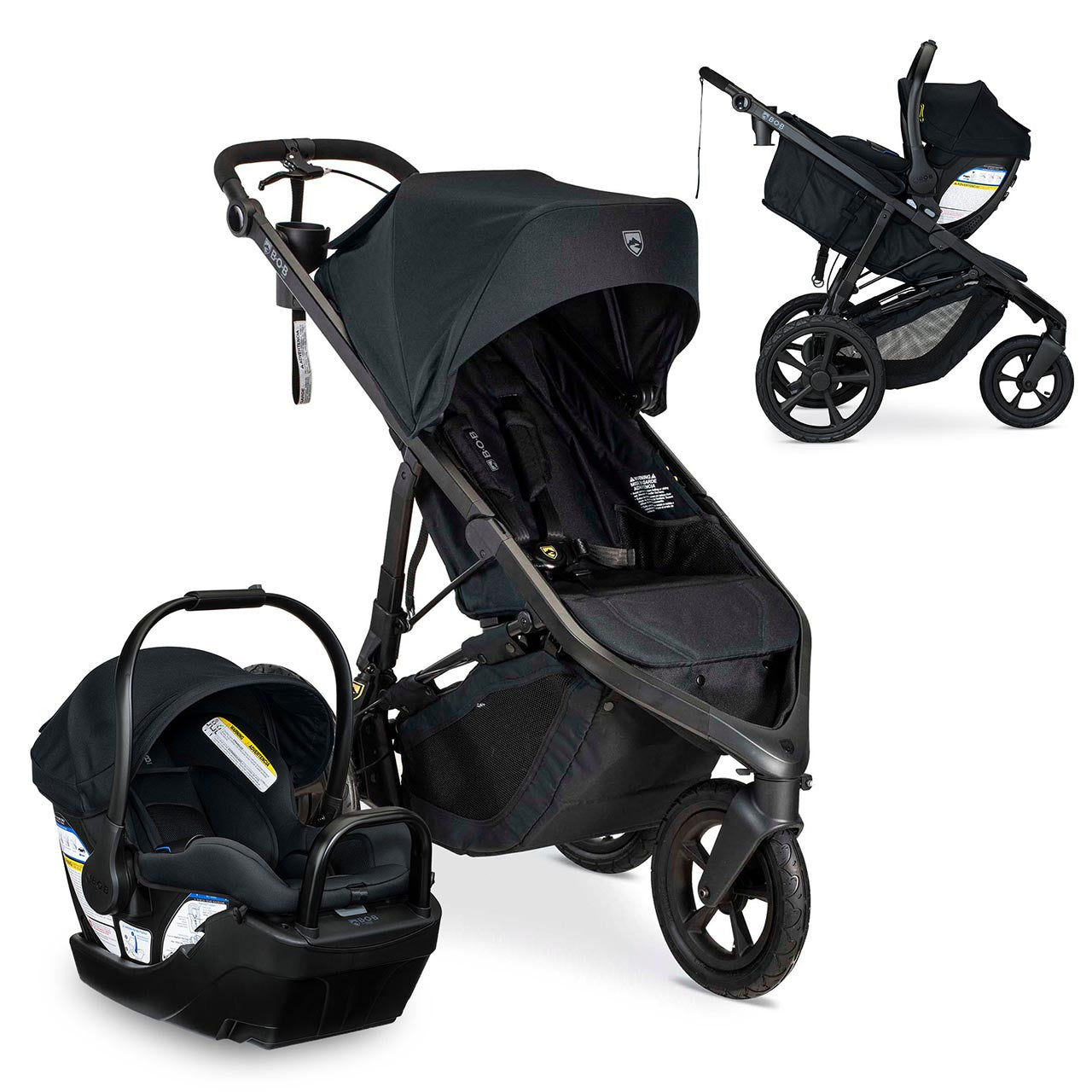 BOB Wayfinder Travel System, Infant Car Seat and Stroller Combo ClickTight in Nightfall- Bambi Baby